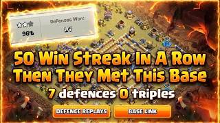 50 War Win Streak Ended By The One TH18 War Base They Could Not Triple 💀 (Replays + Link) screenshot 4