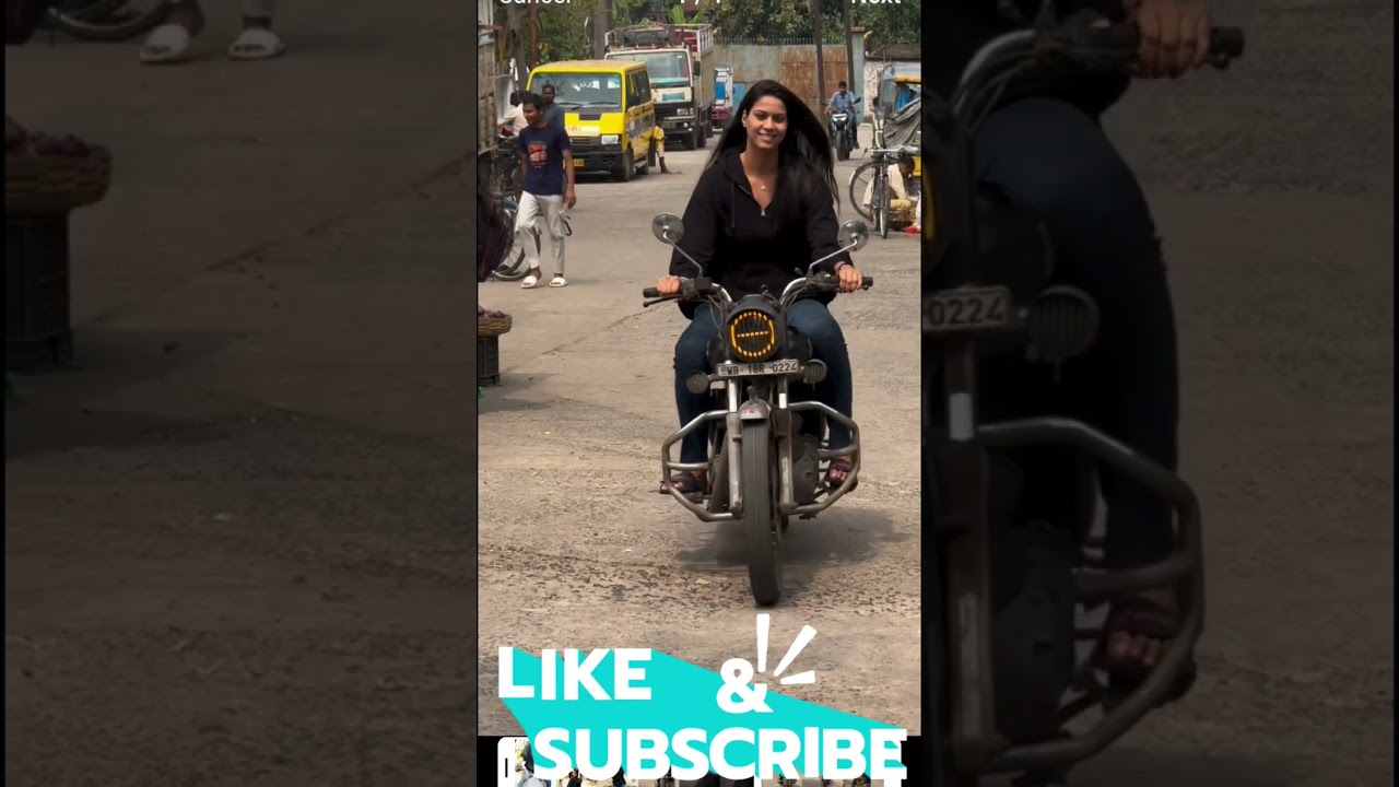 Tall Amazon girl Short bike video