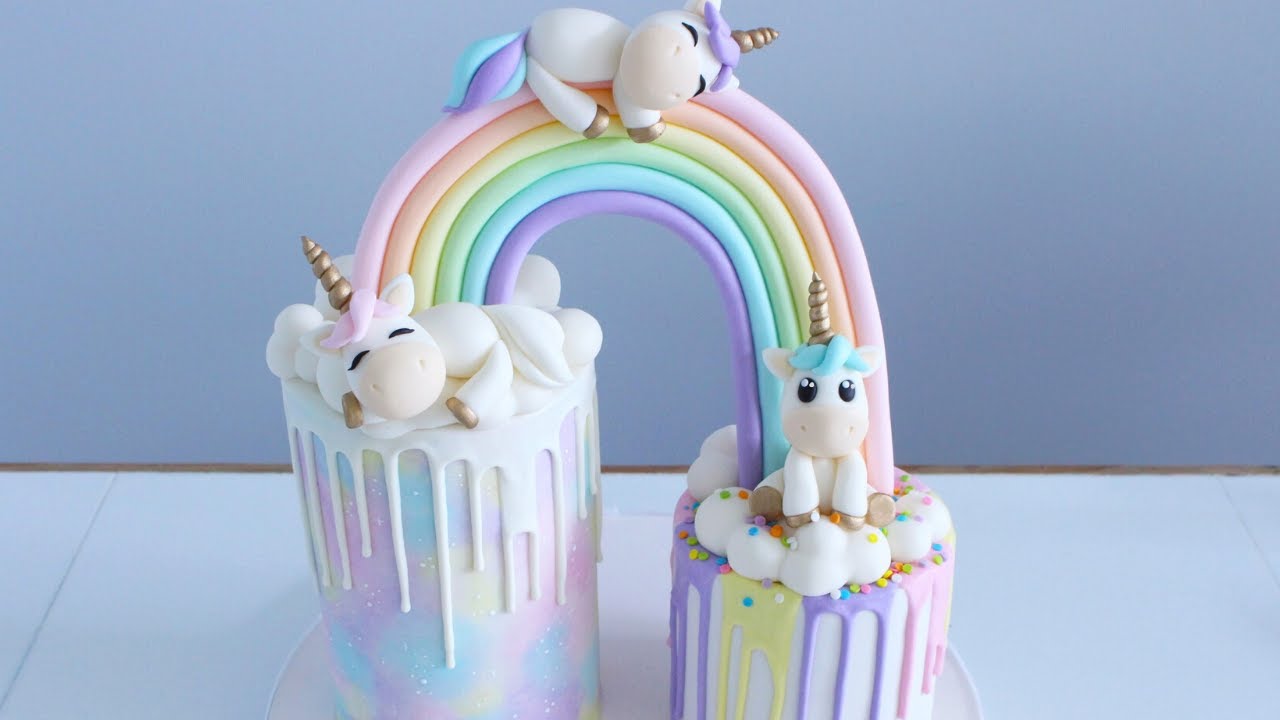 Pastel Rainbow Unicorn Baby Shower Cake Tutorial! - Youtube