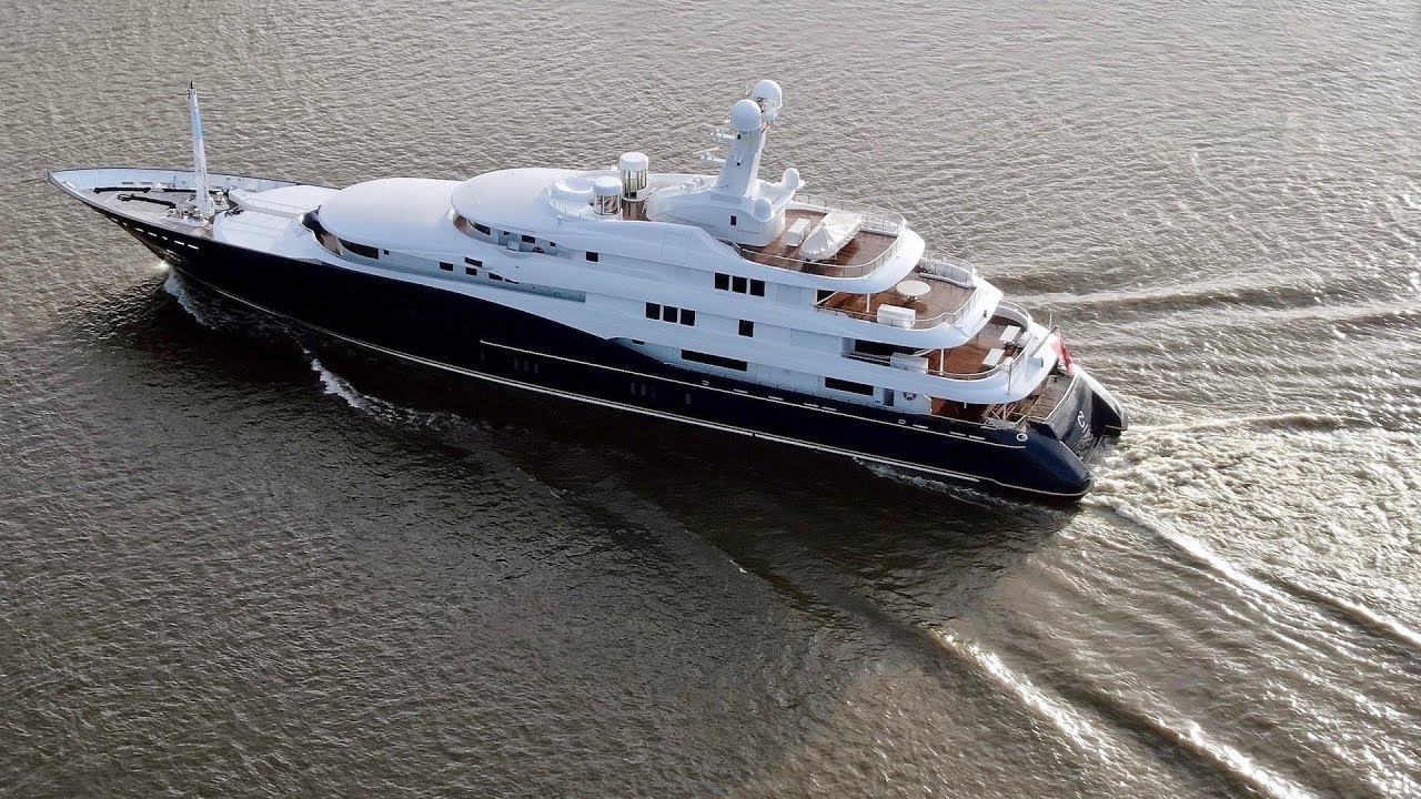 4K Mega Yacht C2 arrived at Abeking and Rasmussen shipyard YouTube