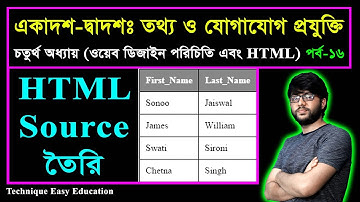 HTML Source তৈরি || পর্ব-১৬ || এইচএসসি তথ্য ও যোগাযোগ প্রযুক্তি চতুর্থ অধ্যায় || HSC ICT Chapter 4