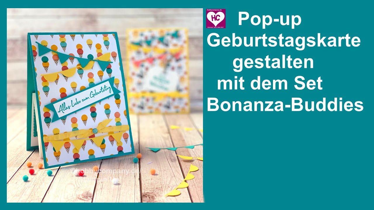 Pop-up Geburtstagskarte mit Bonanza-Buddies von Stampin`Up!