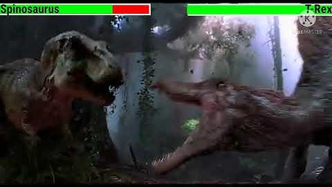 Spinosaurus vs T-Rex With Healthbars