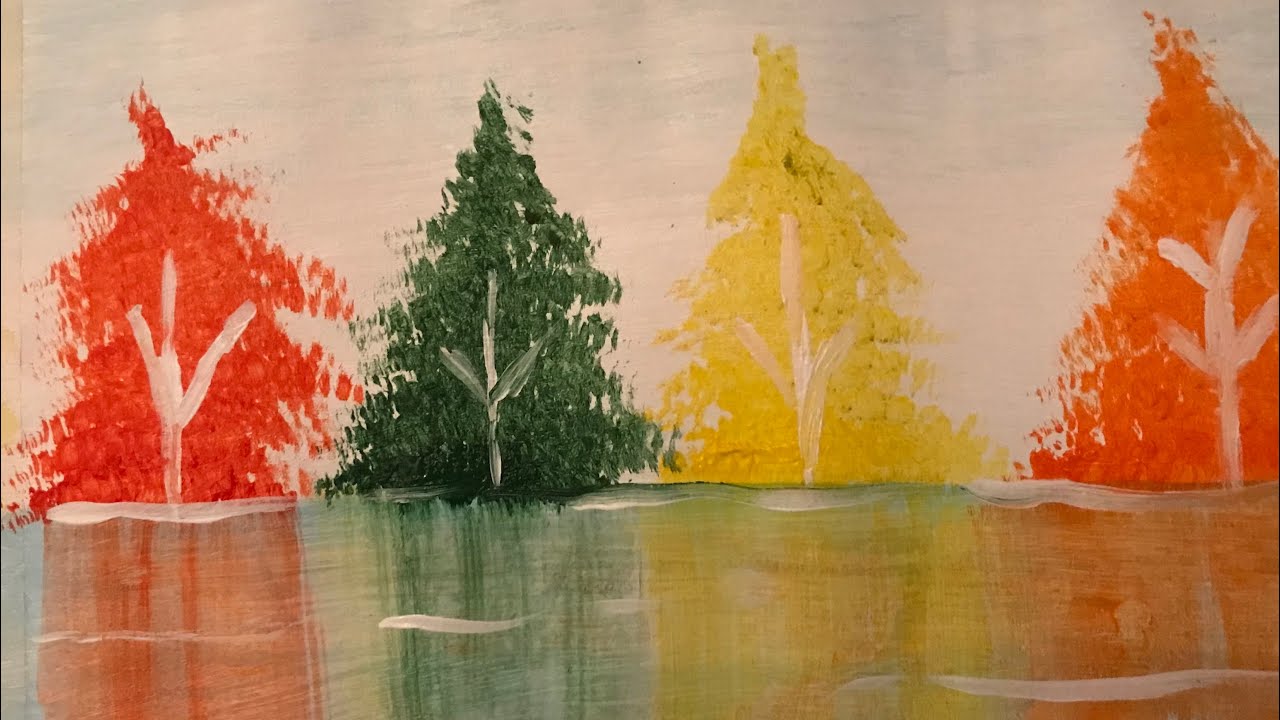 Easy Abstract Landscape Painting Demo For Beginners (2 art challenge