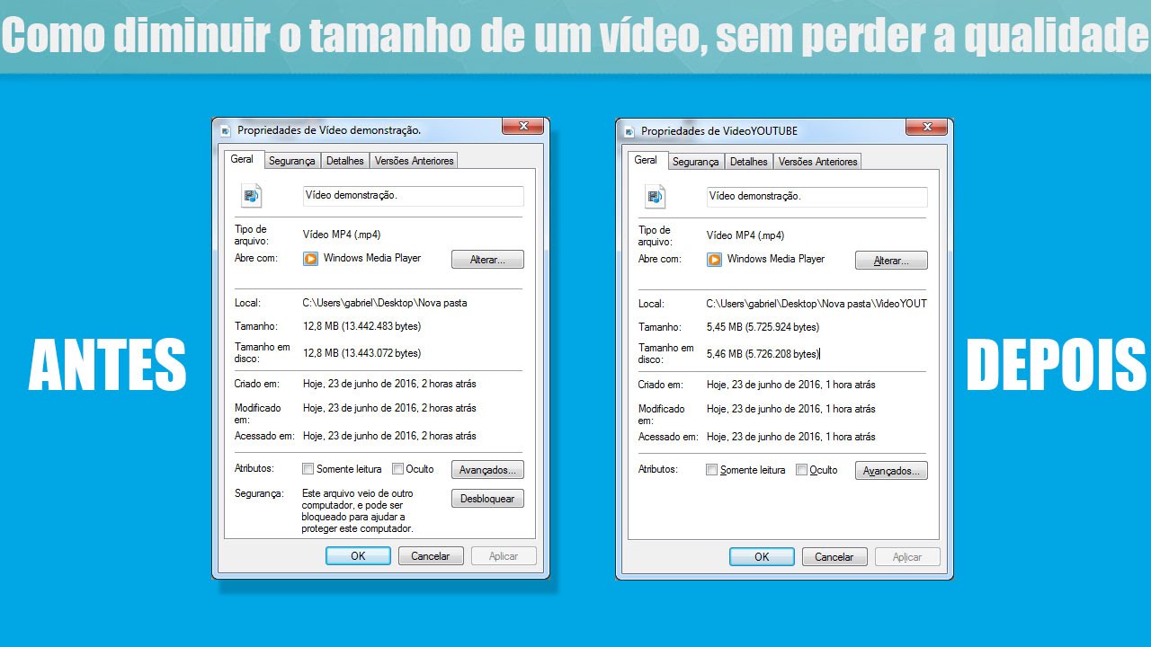 Como diminuir o tamanho de um vídeo, sem perder a qualidade - YouTube
