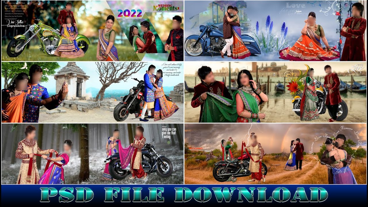 Free wedding Bike templates  Psd 2022 psd Alayam 100 Templates Karizma Canvera Album