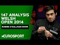 147 Analysis on Welsh Open 2014 | Ronnie O'Sullivan Show | Snooker | Eurosport