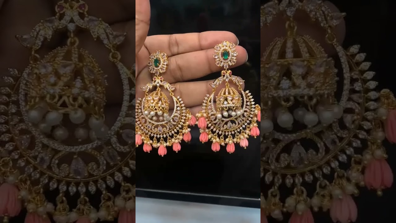 Chaandbali earrings designs * Whatsapp 7036387452 *