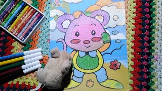 How to color a mouse with colored sand تلوين فارة بالرمل الملون تلوين_بالرمل mouse colored_sand