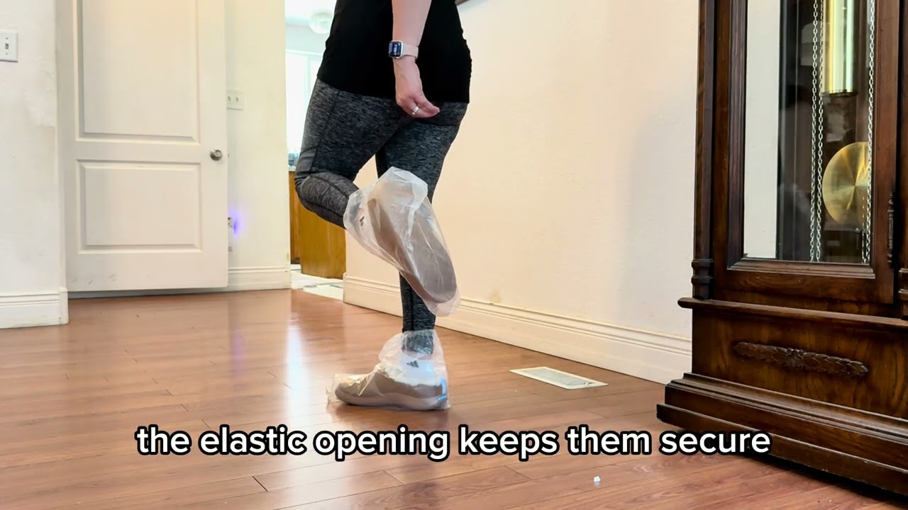 BEVTEE Waterproof Shoe Covers Disposable 10 Pairs, Plastic Shoe Covers for Rain, Wear-Resistant Boot