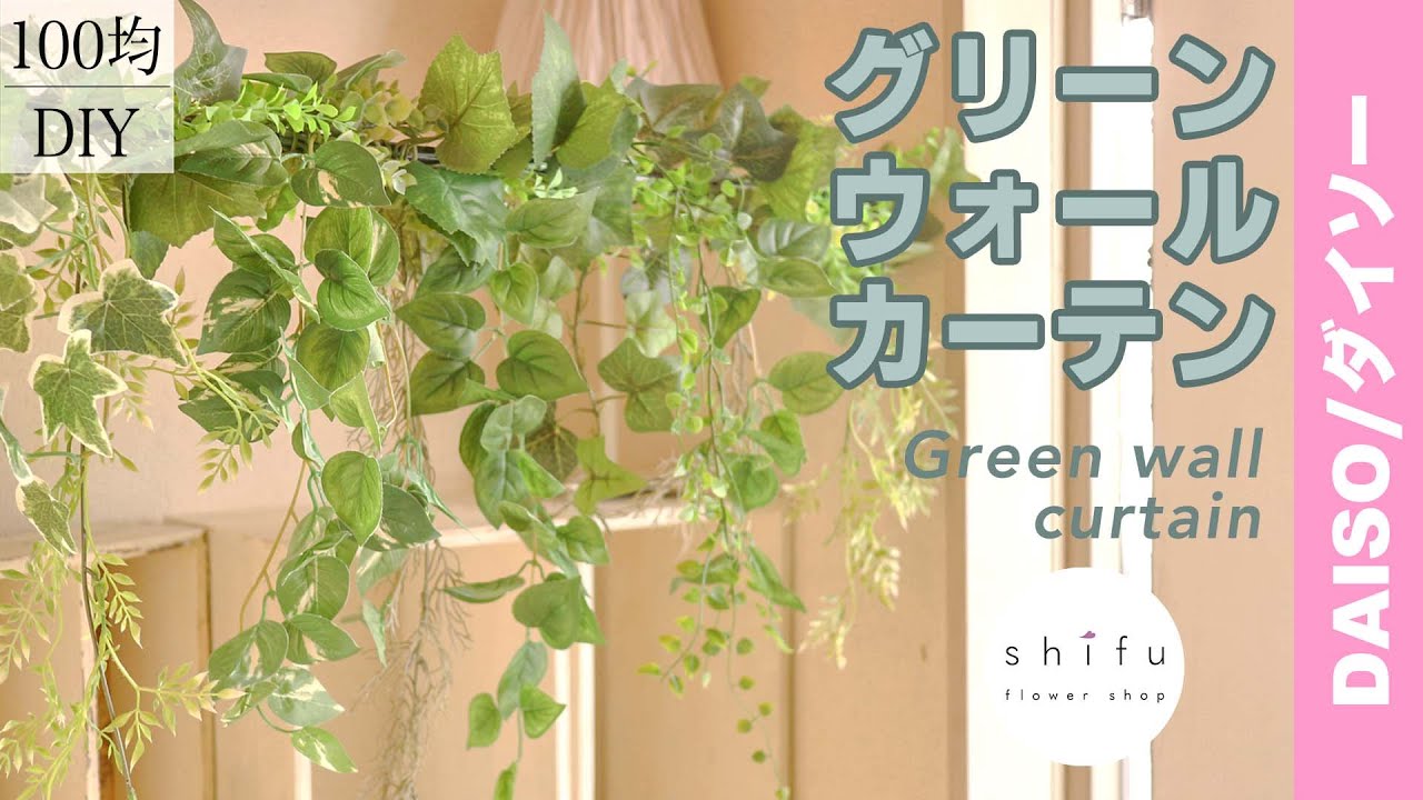 100均diy ダイソーの材料だけでグリーンウォールカーテン Green Wall Curtain With Only Daiso Material Youtube