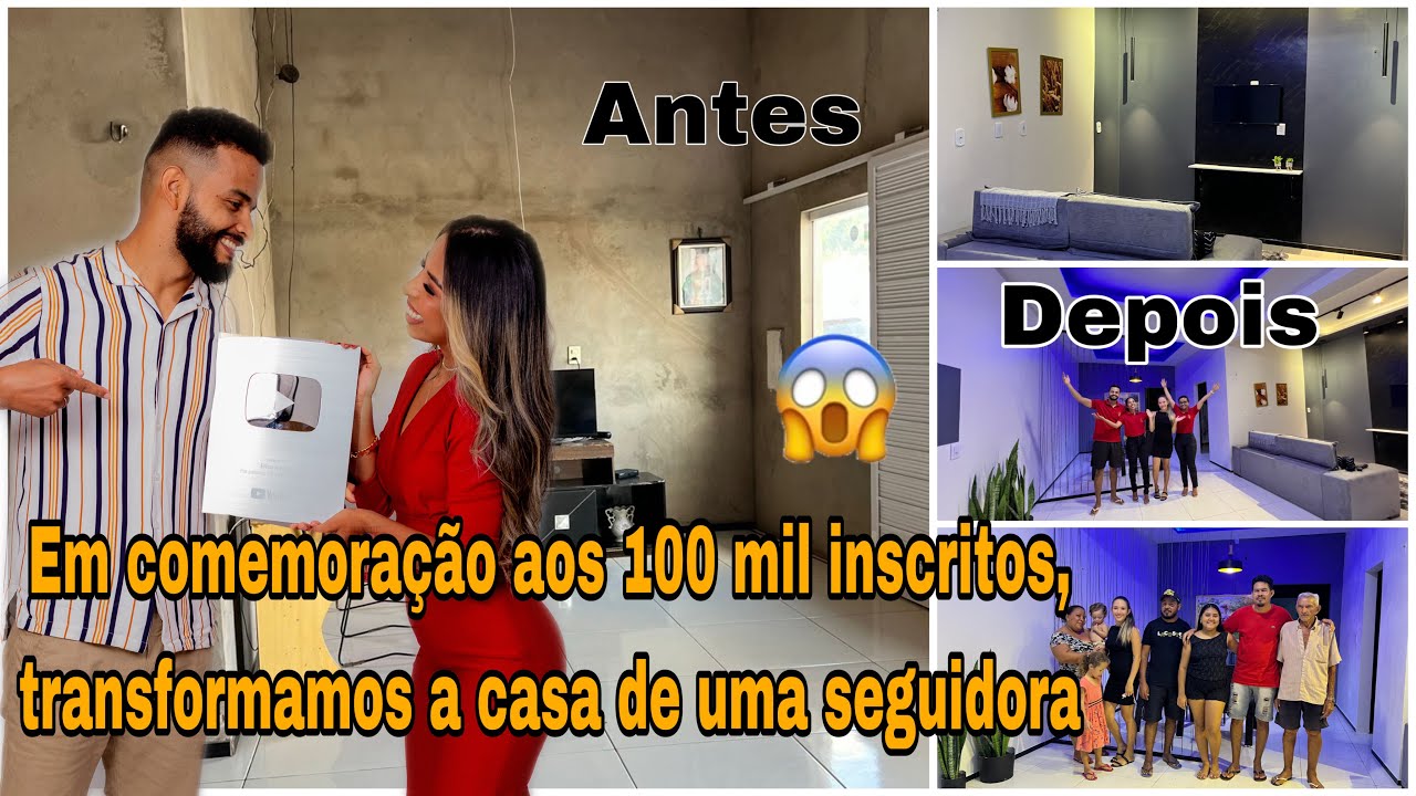 TRANSFORMAMOS A CASA DE UMA SEGUIDORA - SALA DE ESTAR/HALL DE ENTRADA/FACHADA - PINTURA CAIXA E MT +