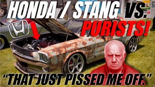 *BOOMERS REACT* TO HONDA-SWAPPED, FWD '65 FORD MUSTANG!! (Hidden Camera Car Show)
