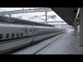 東海道新幹線　米原駅　しかし、大雪で大荒れ・・・