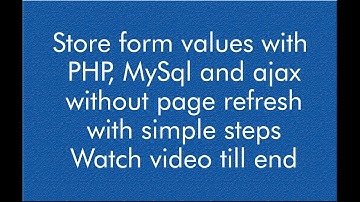 Save form data to database with jquery ajax in php | Save form data without page refresh