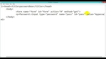password box and form on html
