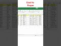 Used to proper 😍 #excel #tricks #information