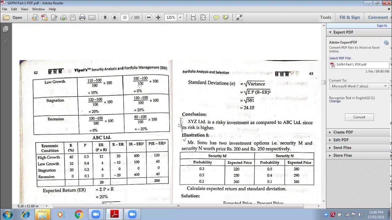 17 Feb Portfolio Analysis and Selection (ER and Standard Deviation) (3