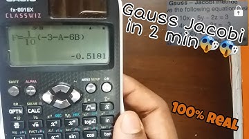 Casio fx-991ex Gauss jacobi method in 2 min |FE math How to use casio fx 991ex
