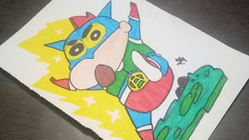 how to draw shin chan action kamen