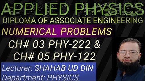 Numerical Problems of Wave motion CH#3 PHY-222 & CH#5 PHY-122
