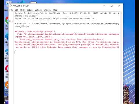 Python Tutorial - VPython - Simple Harmonic Motion - SHM