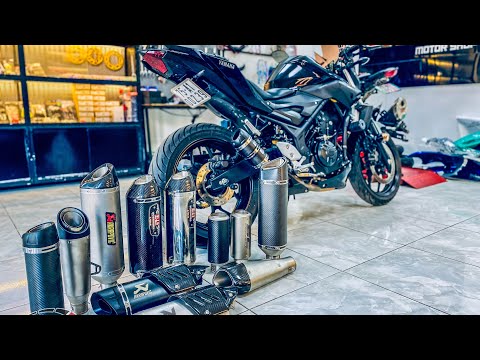 Video Lắp thử các loại pô độ lên MT03. Độ pô cho MT03. Xe 2... - youtube