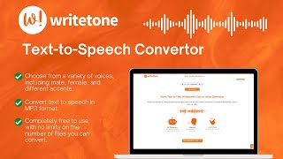 Text to Speech Converter - FREE & No Limits with Writetone | #writetone #texttospeech #texttovoice