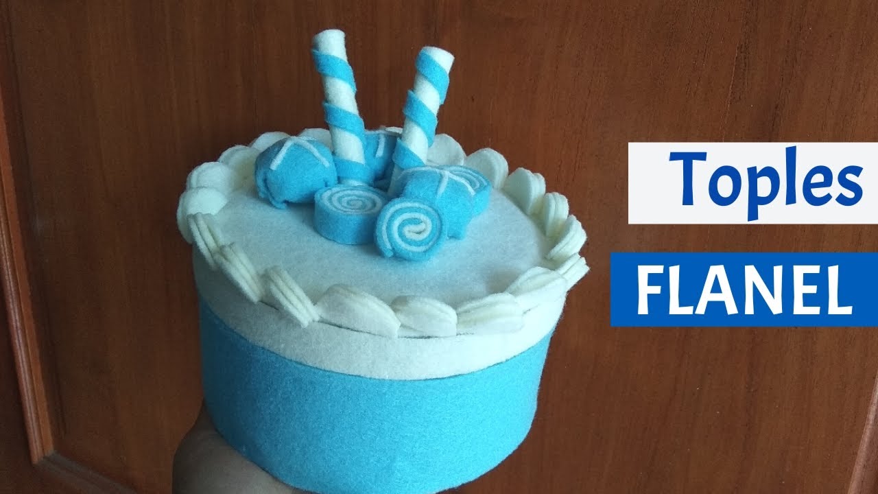 Toples Hias Flanel | Toples Lebaran Bentuk Cake