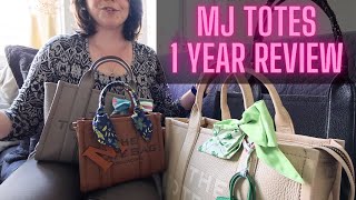 One year review ALL SIZES 🤩 The Marc Jacobs the Tote Mini, Small, Medium, Large grained Leather