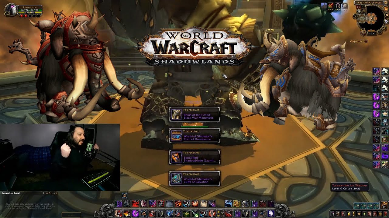 Mount Drop + Reaction World of Warcraft Grand Black War Mammoth 9.1