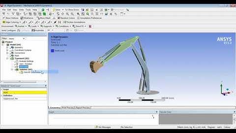 Ansys Tutorial - Rigid Body Dynamics Caterpillar Crane Arm