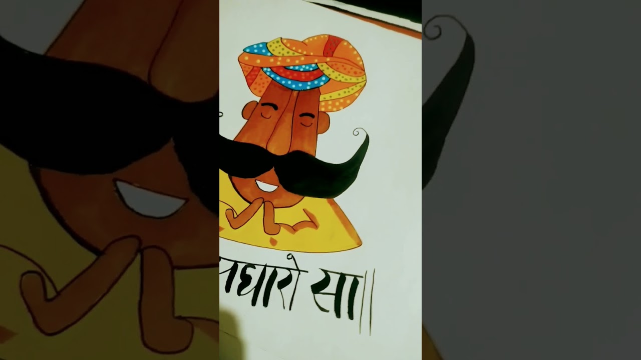 Brushpen art|| Rajasthani Folk Art 