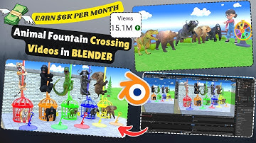 How to Make Animals Fountain Crossing Videos in blender