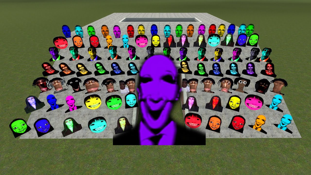 Obunga, Selene, elis and Nextbots in the Contruct | Garry's Mod