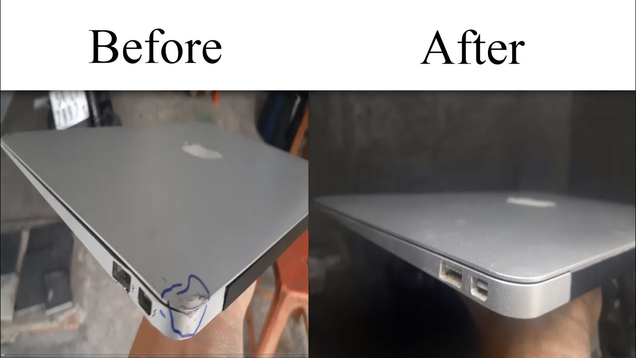 old macbok restoration   how to remove dents from macbook 