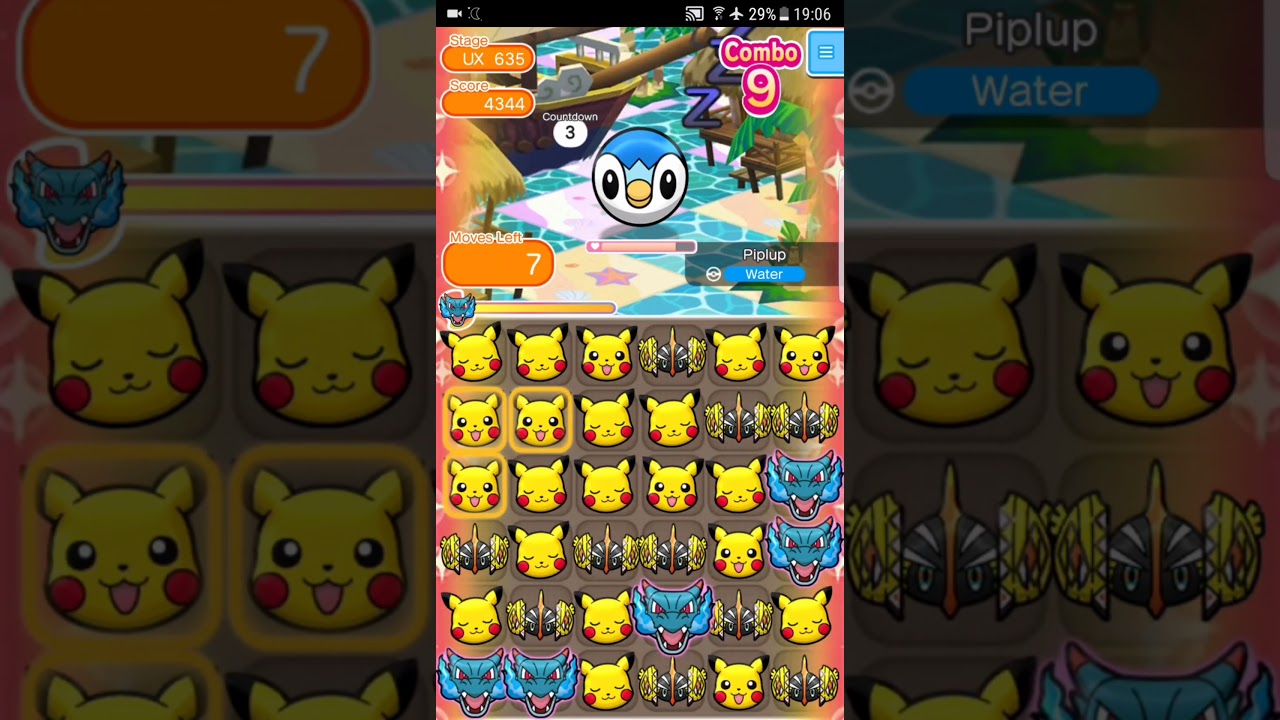 Pokemon Shuffle Mobile Ux Stage 635 Piplup Itemless ポケとる スマホ版 Youtube