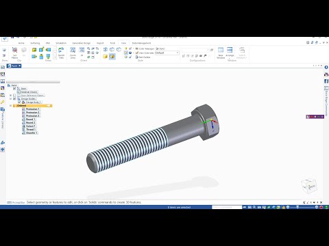 #89 solid edge tutorial hex bolt design | hex bolt solid edge 3d model