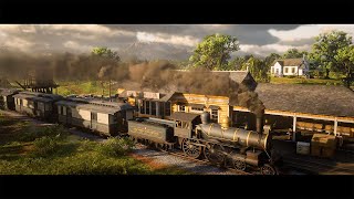 RDR2 Train Ride: Cinematic Journey with 4-4-0 'American' Locomotive