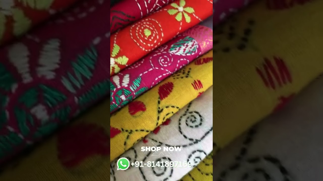 Kantha Patchwork Kurta | Kantha Work Kurti | Patchwork Kurti Fabric