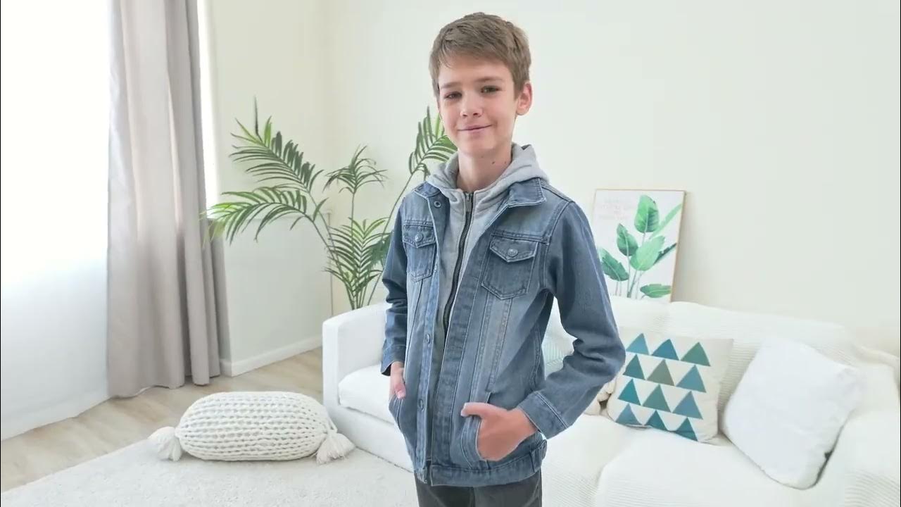 Cromoncent 2 Pieces Kids Classic Denim Jacket For Djibouti