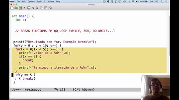AED1 Aula 49: Interrompendo loops com break e continue; comando condicional switch