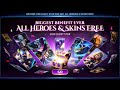 Lucky star event mobile legends get all heros and skins free plus 10000 diamonds
