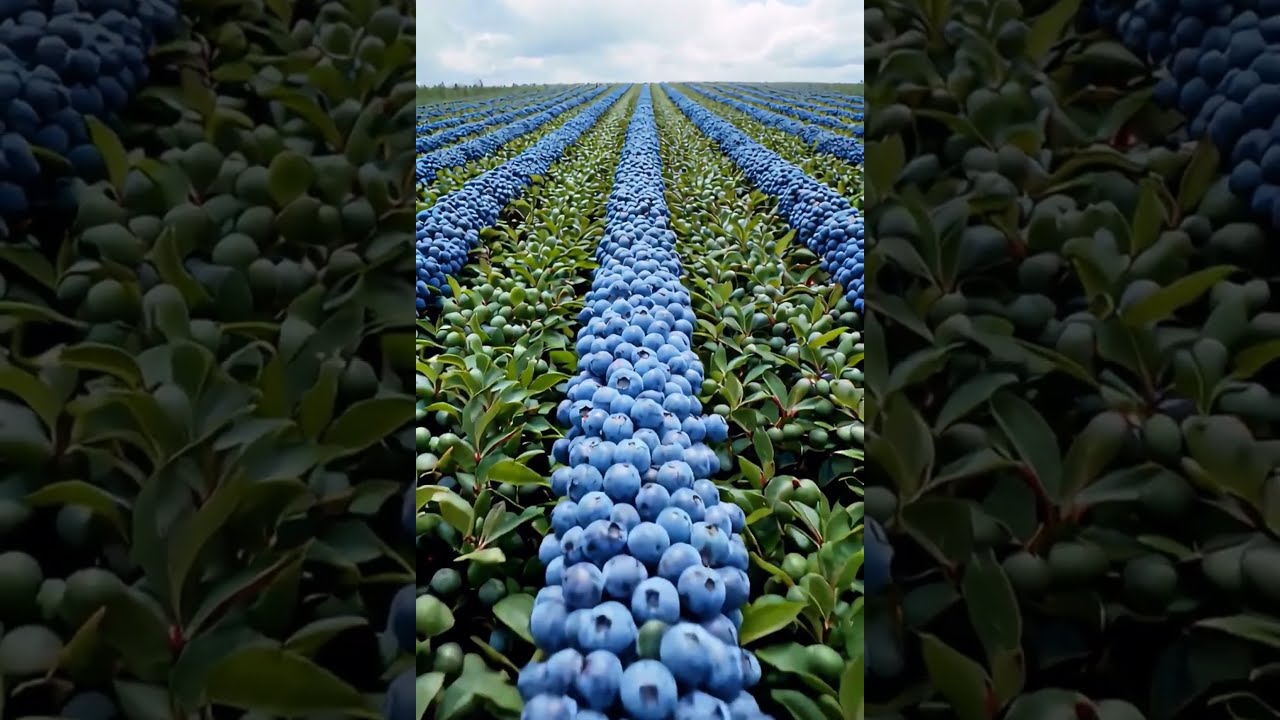 Beautiful Harvest On Blueberry Farm