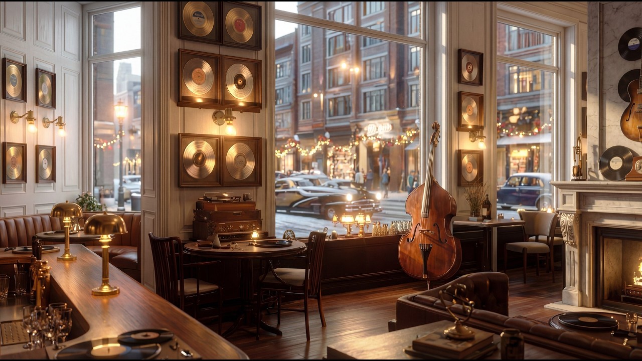VINTAGE JAZZ CAFE ☕ Luxury Daytime in Old America (1940s–50s) | Relax & Study
