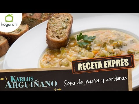 Receta Exprés: Sopa de pasta y verduras