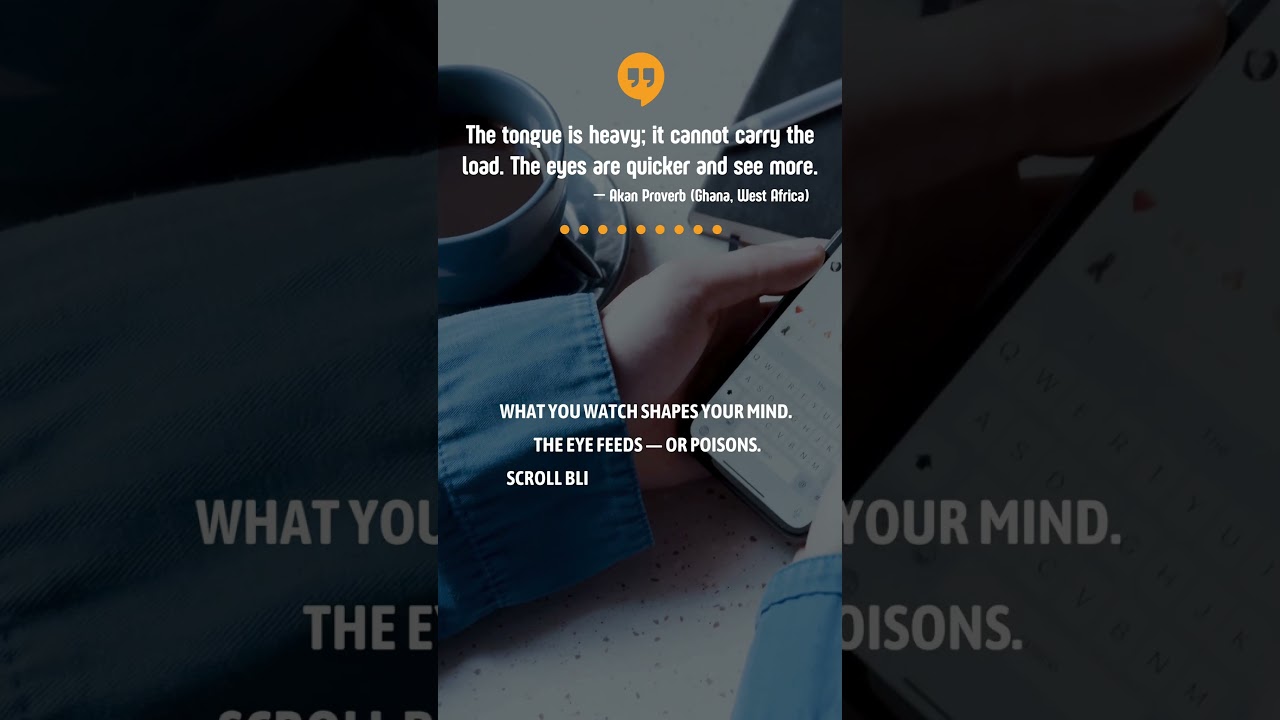 Your Eyes Are Not Innocent | Akan Proverb x Modern Truth