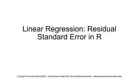Linear Regression. Residual Standard Error in R