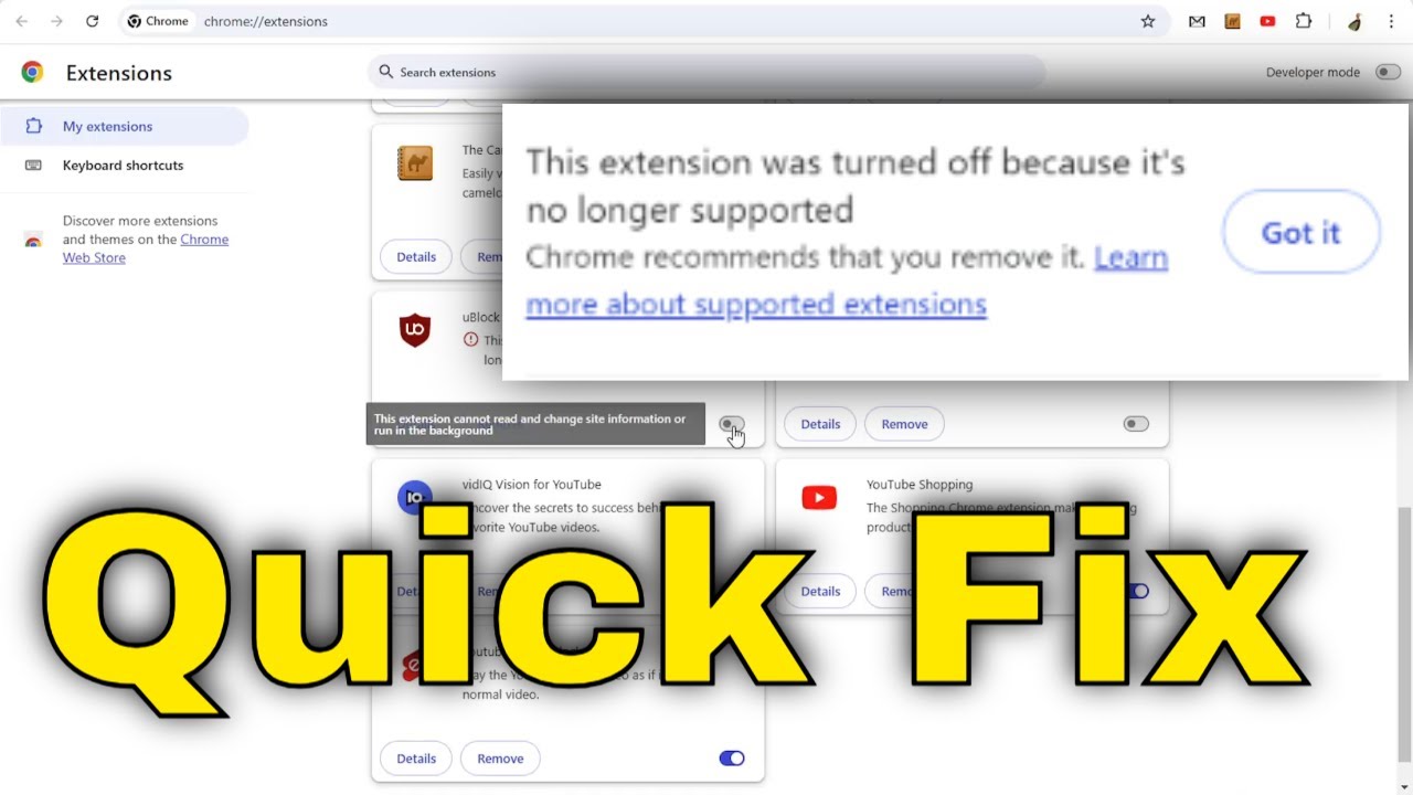 This Extension Was Turned Off Because It Is No Longer Supported Chrome ...