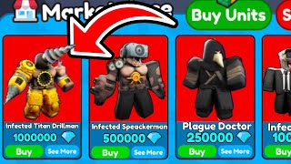 SECRET UPDATE😱 I SOLD INFECTED Titan DrillMan Plague Doctor FOR *1M* GEMS 💎 |  Toilet Tower Defense